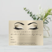 Lashes Extension Makeup Certificate Gift Ivory (Staand voorkant)