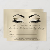 Lashes Extension Makeup Certificate Gift Ivory (Voorkant / Achterkant)