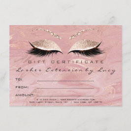 Lashes Extension Makeup Certificate Gift Marble