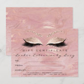 Lashes Extension Makeup Certificate Gift Marble (Voorkant / Achterkant)