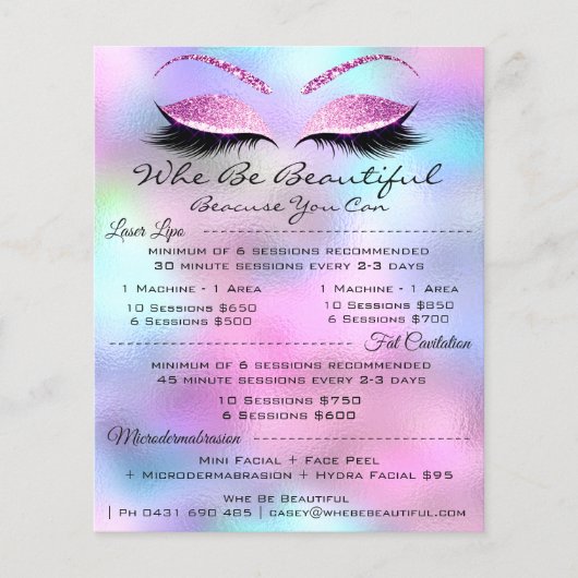 Lashes Extension Makeup Henn Price List Flyer (Voorkant)