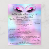 Lashes Extension Makeup Henn Price List Roze Flyer (Achterkant)