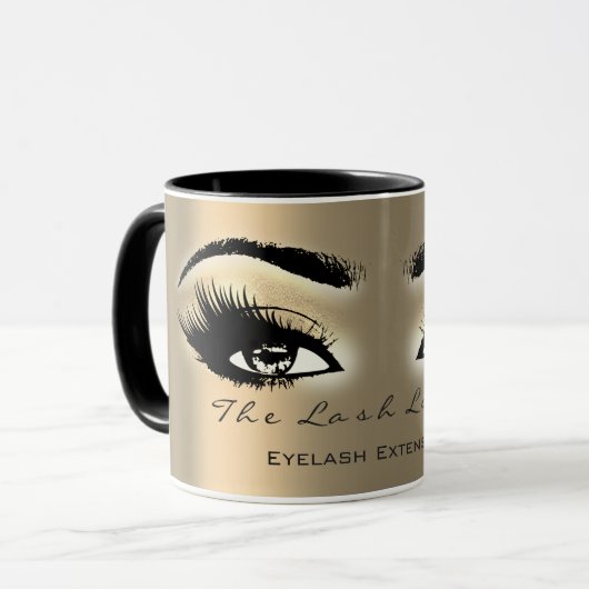 Lashes Extension Makeup Studio EyesSepia Gold Mok (Voorkant links)