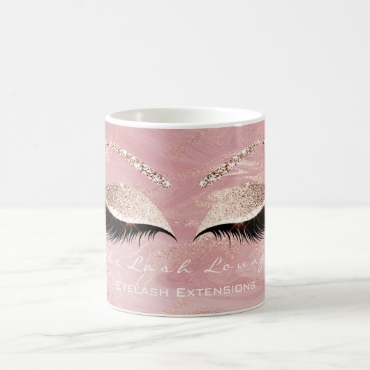 Lashes Extension Makeup Studio Roze Molten Glitter Koffiemok (Center)