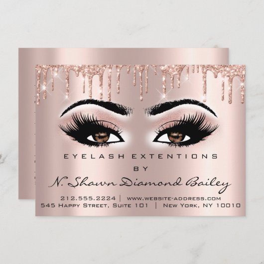 Lashes Extension Natercare Instruction Brown Eyes Kaart (Voorkant / Achterkant)