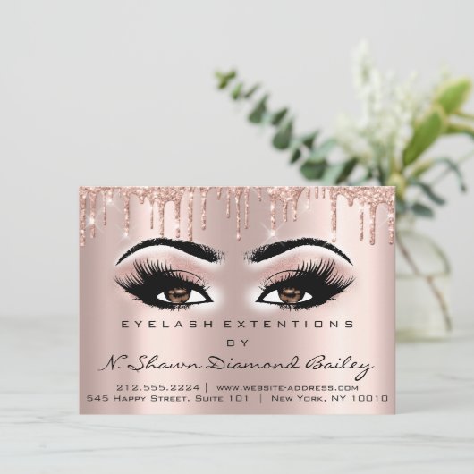 Lashes Extension Natercare Instruction Brown Eyes Kaart (Staand voorkant)