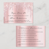 Lashes Extension Natercare Instruction Pink Driver Afsprakenkaartje (Voorkant / Achterkant)