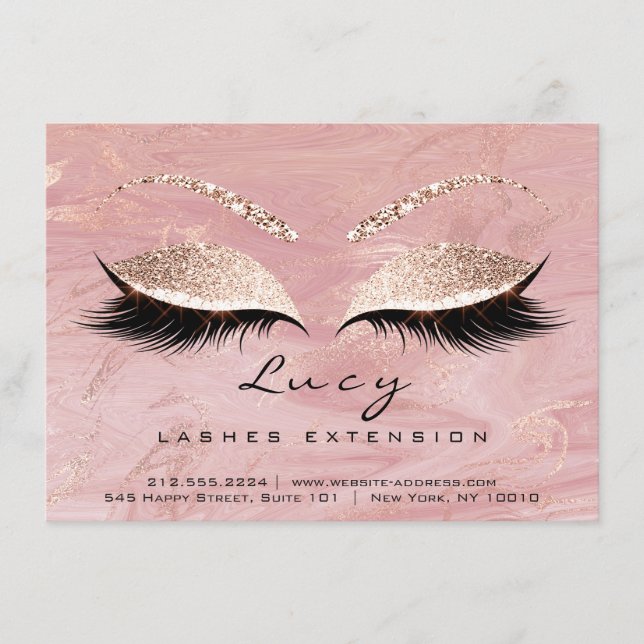 Lashes Extension Natercare Instruction Pink Marble (Voorkant)