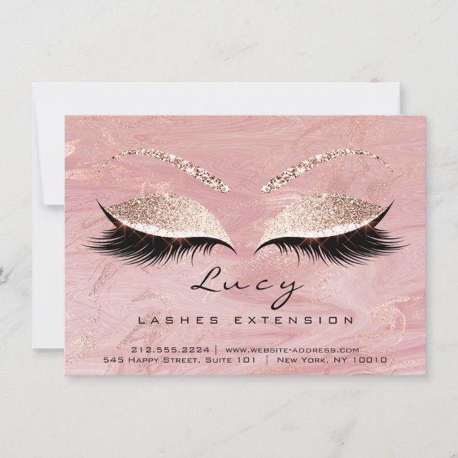Lashes Extension Natercare Instruction Pink Marble (Voorkant)