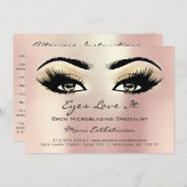 Lashes Extension Natercare Instructions Gold Roos Kaart (Voorkant / Achterkant)
