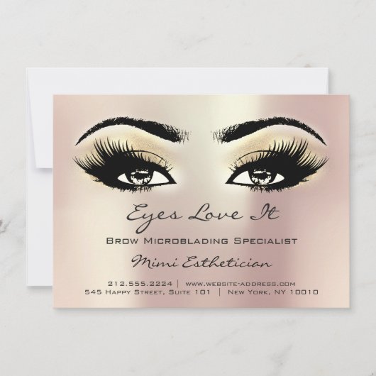 Lashes Extension Natercare Instructions Gold Roos Kaart (Voorkant)