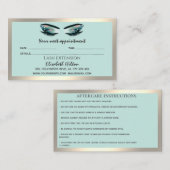 Lashes Extension Natercare Instructions luxe Visitekaartje (Voorkant / Achterkant)