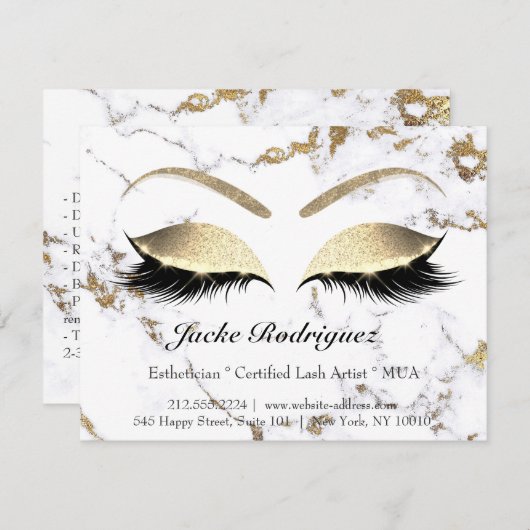 Lashes Extension Natercare Instructions Makeup Eye Kaart (Voorkant / Achterkant)