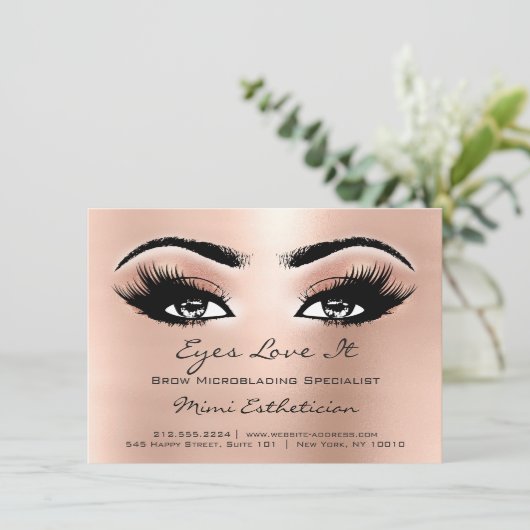 Lashes Extension Natercare Instructions Peach Lux Kaart (Staand voorkant)