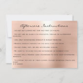 Lashes Extension Natercare Instructions Peach Lux Kaart (Achterkant)