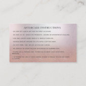 Lashes Extension Natercare Instructions roos gold Visitekaartje (Achterkant)