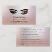 Lashes Extension Natercare Instructions rosegold Visitekaartje (Voorkant / Achterkant)