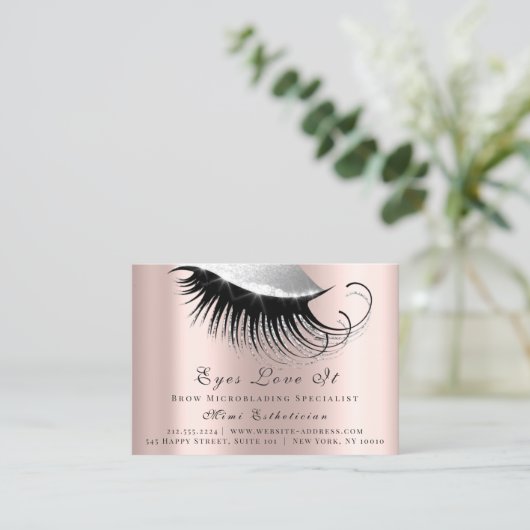 Lashes Extension Natercare Roos Silver Afsprakenkaartje (Staand voorkant)