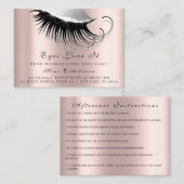 Lashes Extension Natercare Roos Silver Afsprakenkaartje (Voorkant / Achterkant)
