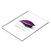 Lashes Extension Paars Silver Makeup Glitter Notitieboek (Linkerzijde)