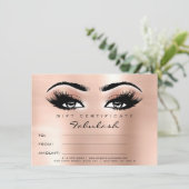 Lashes Extension Peach Makeup Certificate Cadeaus Kaart (Staand voorkant)