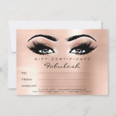Lashes Extension Peach Makeup Certificate Cadeaus Kaart (Voorkant)