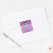 Lashes Extension Shop Holograaf Paarse roze Vierkante Sticker (Envelop)