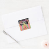 Lashes Extension Shop Holografen Black Coral Vierkante Sticker (Envelop)
