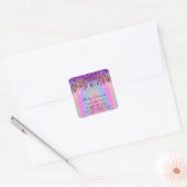Lashes Extension Shop Holografisch Paars Pastel Vierkante Sticker (Envelop)