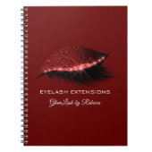 Lashes Extension Silver Red Eyes Makeup Glitter Notitieboek (Voorkant)
