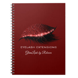 Lashes Extension Silver Red Eyes Makeup Glitter Notitieboek