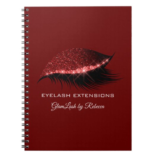 Lashes Extension Silver Red Eyes Makeup Glitter Notitieboek (Voorkant)