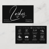 Lashes Extensions Aftercare Instructions Visitekaartje (Voorkant / Achterkant)