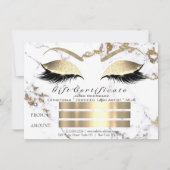 Lashes ExtensionWhite Gold Marble Certificate Gift Kaart (Voorkant)