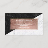 Lashes eye block faux roos gold typografie marmer visitekaartje (Achterkant)