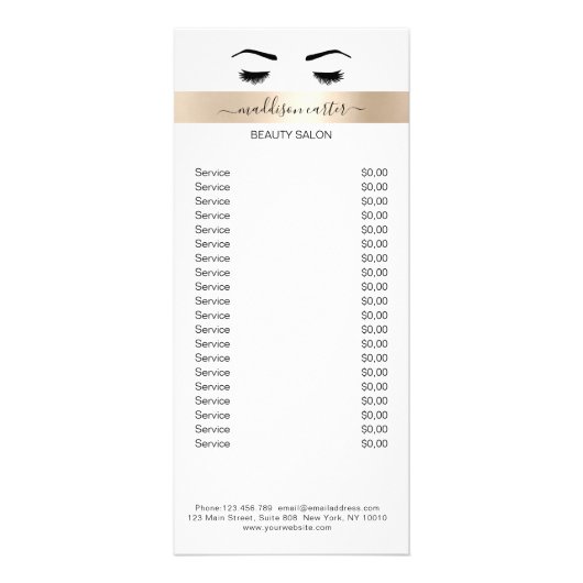 Lashes Eye Brow Flyer Reclamekaart (Voorkant)