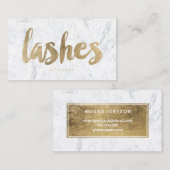 Lashes eye modern faux goudtipografiemarmer visitekaartje (Voorkant / Achterkant)