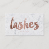 Lashes eye modern faux roos gold typografie marmer visitekaartje (Voorkant)
