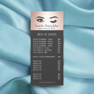 Lashes Eyelash Beauty Salon Roos Gold Price List Reclamekaart