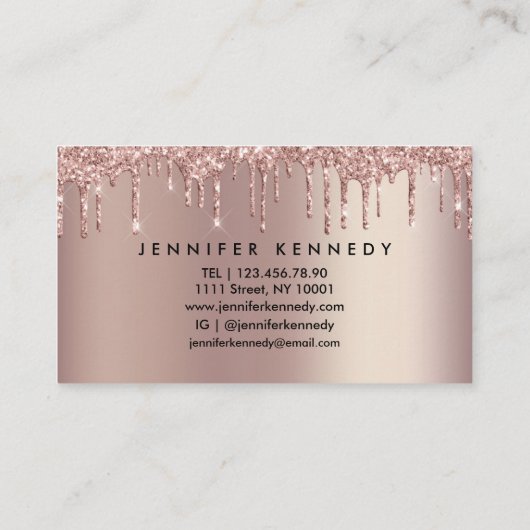 Lashes Eyelash Driving Glitter Roos Gold Sparkly Visitekaartje (Achterkant)