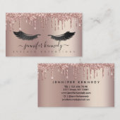 Lashes Eyelash Driving Glitter Roos Gold Sparkly Visitekaartje (Voorkant / Achterkant)