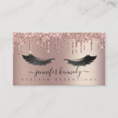 Lashes Eyelash Driving Glitter Roos Gold Sparkly Visitekaartje (Voorkant)