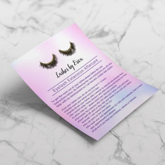 Lashes Eyelash Extension Aftercare Waterverf Roze Flyer