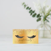 Lashes Eyelash Extensions Driving Glitter Gold Visitekaartje (Staand voorkant)