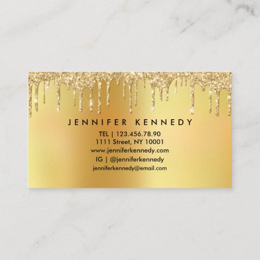 Lashes Eyelash Extensions Driving Glitter Gold Visitekaartje (Achterkant)