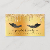Lashes Eyelash Extensions Driving Glitter Gold Visitekaartje (Voorkant)