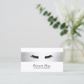 Lashes Eyelash Extensions Modern Silver Salon Visitekaartje (Staand voorkant)