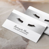 Lashes Eyelash Extensions Modern Silver Salon Visitekaartje