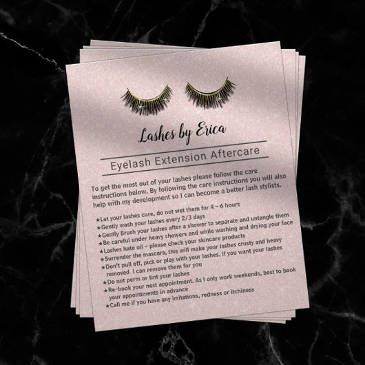 Lashes Eyelash Extensions Nazorginstructies Flyer