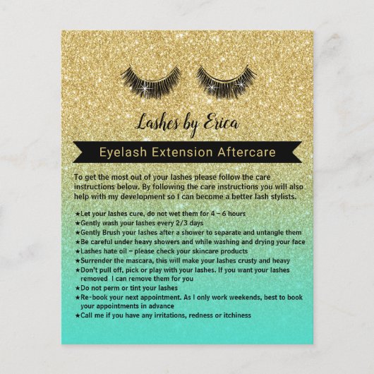Lashes Eyelash Extensions Nazorginstructies Flyer (Voorkant)
